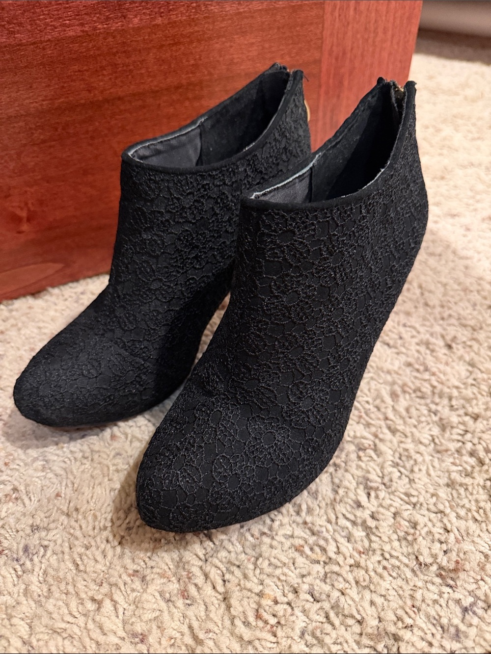 Maurices Black Lace Ankle Booties